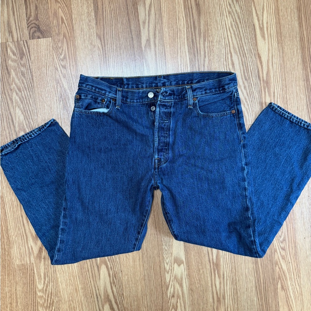 Levi's 501 Men's Blue Jeans 36x29 - Picture 4 of 5